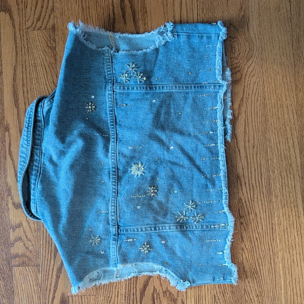 Akira - Y2K RHINESTONE MINI DENIM VEST - Picture 5 of 5